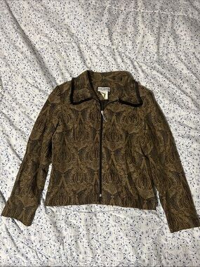🇨🇦 VINTAGE 🇨🇦 | A&K Designs Tapestry Jacquard Boho Zip Up Jacket